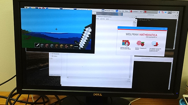 ラズベリーパイの様々なアプリとデスクトップ画面